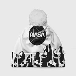 Шапка с помпоном Marshmello x Nasa, цвет: 3D-белый