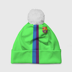 Шапка с помпоном Barcelona fc sport line, цвет: 3D-белый