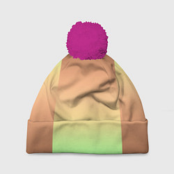 Шапка с помпоном Фисташковый комбинированный градиент, цвет: 3D-малиновый