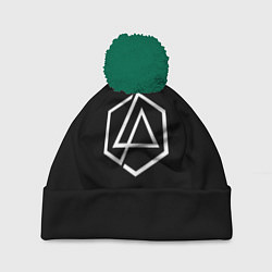 Шапка с помпоном Linkin park logo white, цвет: 3D-зеленый