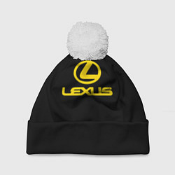 Шапка с помпоном Lexus yellow logo, цвет: 3D-белый