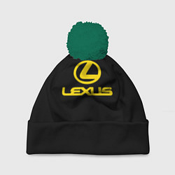 Шапка с помпоном Lexus yellow logo, цвет: 3D-зеленый