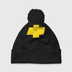 Шапка с помпоном Chevrolet yellow, цвет: 3D-черный