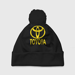 Шапка с помпоном Toyota yellow, цвет: 3D-черный