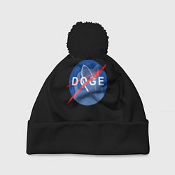 Шапка с помпоном Doge мем, цвет: 3D-черный