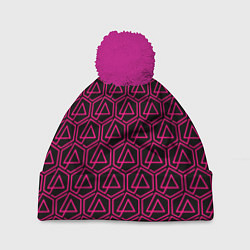Шапка c помпоном Linkin park pink logo