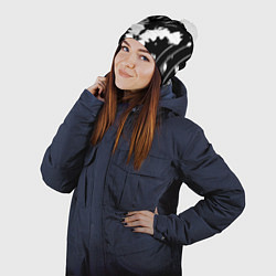 Шапка с помпоном Тест Роршаха - психоделика, цвет: 3D-белый — фото 2