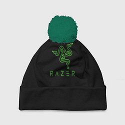 Шапка c помпоном Razer logo brend