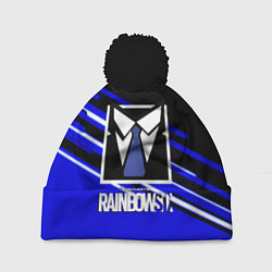 Шапка c помпоном Rainbow six geometry steel