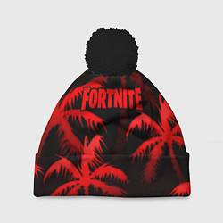 Шапка c помпоном Fortnite tropic red