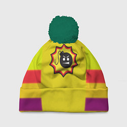 Шапка c помпоном Serious Sam logo - yellow geometry