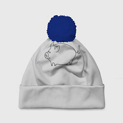 Шапка c помпоном Бодрый пиг