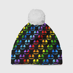 Шапка c помпоном Marshmello dj colors