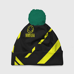 Шапка c помпоном Nirvana geometry yellow
