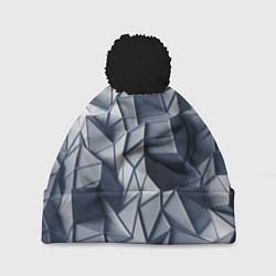 Шапка с помпоном Геометрические грани, цвет: 3D-черный