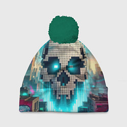 Шапка c помпоном Minecraft skull - ai art fantasy