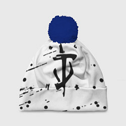 Шапка с помпоном Doom краски текстура, цвет: 3D-тёмно-синий