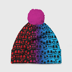 Шапка с помпоном Marshmello gradient, цвет: 3D-малиновый
