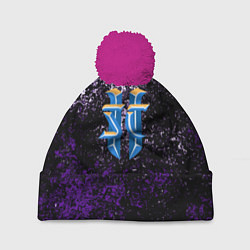 Шапка с помпоном Starcraft брызги красок, цвет: 3D-малиновый