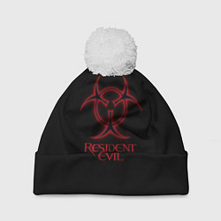 Шапка c помпоном Resident evil biohazard logo