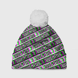 Шапка с помпоном Juventus glitch pattern, цвет: 3D-белый