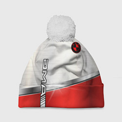 Шапка с помпоном BMW metal carbon steel, цвет: 3D-белый
