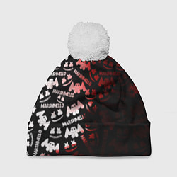 Шапка с помпоном Marshmello краски, цвет: 3D-белый