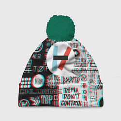 Шапка c помпоном Twenty one pilots glitch pattern