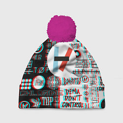 Шапка c помпоном Twenty one pilots glitch pattern