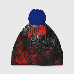Шапка c помпоном Doom брызги красок