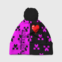 Шапка с помпоном Minecraft love game, цвет: 3D-черный