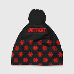 Шапка с помпоном Detroit become human winter steel, цвет: 3D-черный