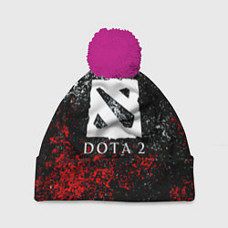 Шапка с помпоном Dota2 брызги красок, цвет: 3D-малиновый