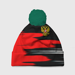 Шапка с помпоном Россия полосы краски, цвет: 3D-зеленый