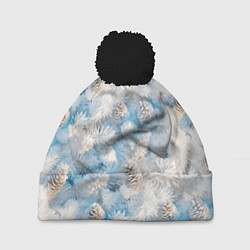 Шапка с помпоном Мороз и солнце - еловые шишки, цвет: 3D-черный