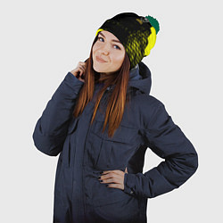 Шапка с помпоном Opel auto hexagon steel, цвет: 3D-зеленый — фото 2