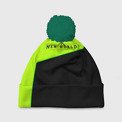 Шапка с помпоном New world geomerty, цвет: 3D-зеленый