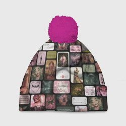 Шапка с помпоном Melanie Martinez portals, цвет: 3D-малиновый