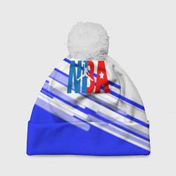 Шапка с помпоном NBA geometry steel, цвет: 3D-белый