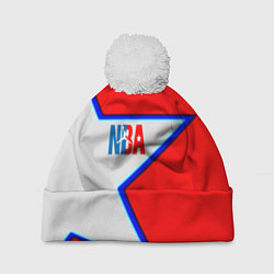 Шапка с помпоном NBA star, цвет: 3D-белый