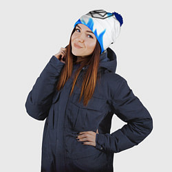 Шапка с помпоном Linkin park blue flame, цвет: 3D-тёмно-синий — фото 2