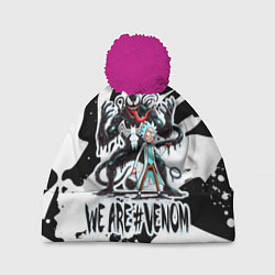 Шапка с помпоном Rick Sanchez - we are Venom meme, цвет: 3D-малиновый