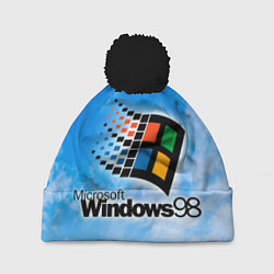 Шапка с помпоном Mindows 98 logo, цвет: 3D-черный