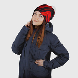 Шапка с помпоном Срез магматической породы, цвет: 3D-белый — фото 2