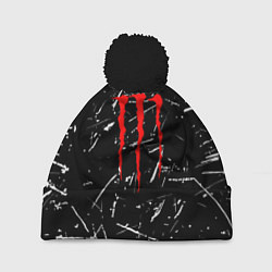 Шапка c помпоном Monster обрывки красок