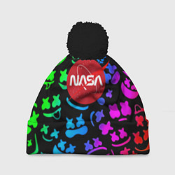 Шапка c помпоном Marshmello x NASA gradient
