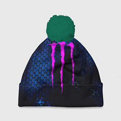 Шапка c помпоном Monster energy броня