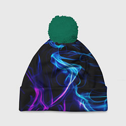 Шапка с помпоном Color blue pink, цвет: 3D-зеленый