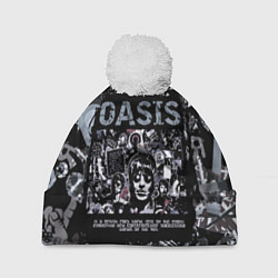 Шапка c помпоном Oasis на фоне гитар