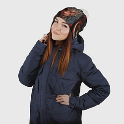 Шапка с помпоном Дракон в стиле ирезуми с узорами, цвет: 3D-белый — фото 2